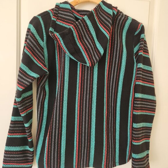 Original Senor Lopez Striped Baja Hoodie Pullover Jacket Boho Summer Beach M - Picture 2 of 10